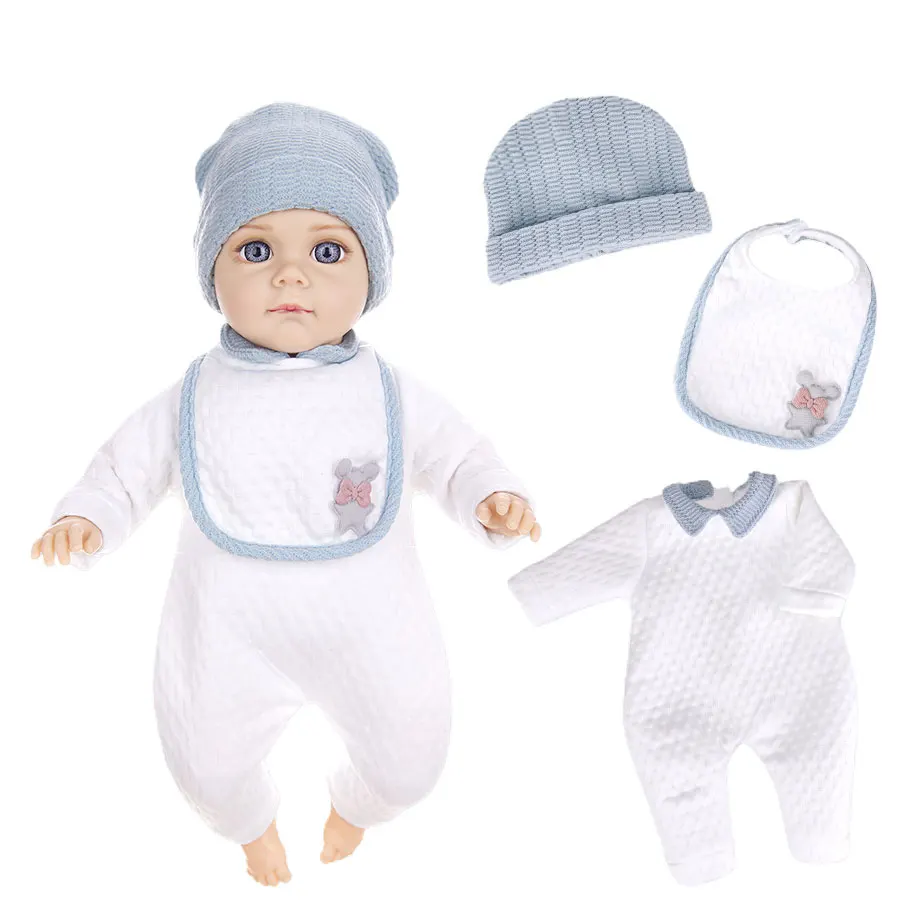 New 14 Inch Doll Set Cloth Body Doll Including The Clothes 35cm Fashion Blue Soft Baby Doll