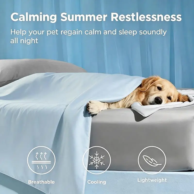 Summer Cooling Thin Blanket For Dogs Cats Breathable Cooling Mat Soft Lightweight Washable Pet Throw Blanket Gift For Pet Lovers view 4