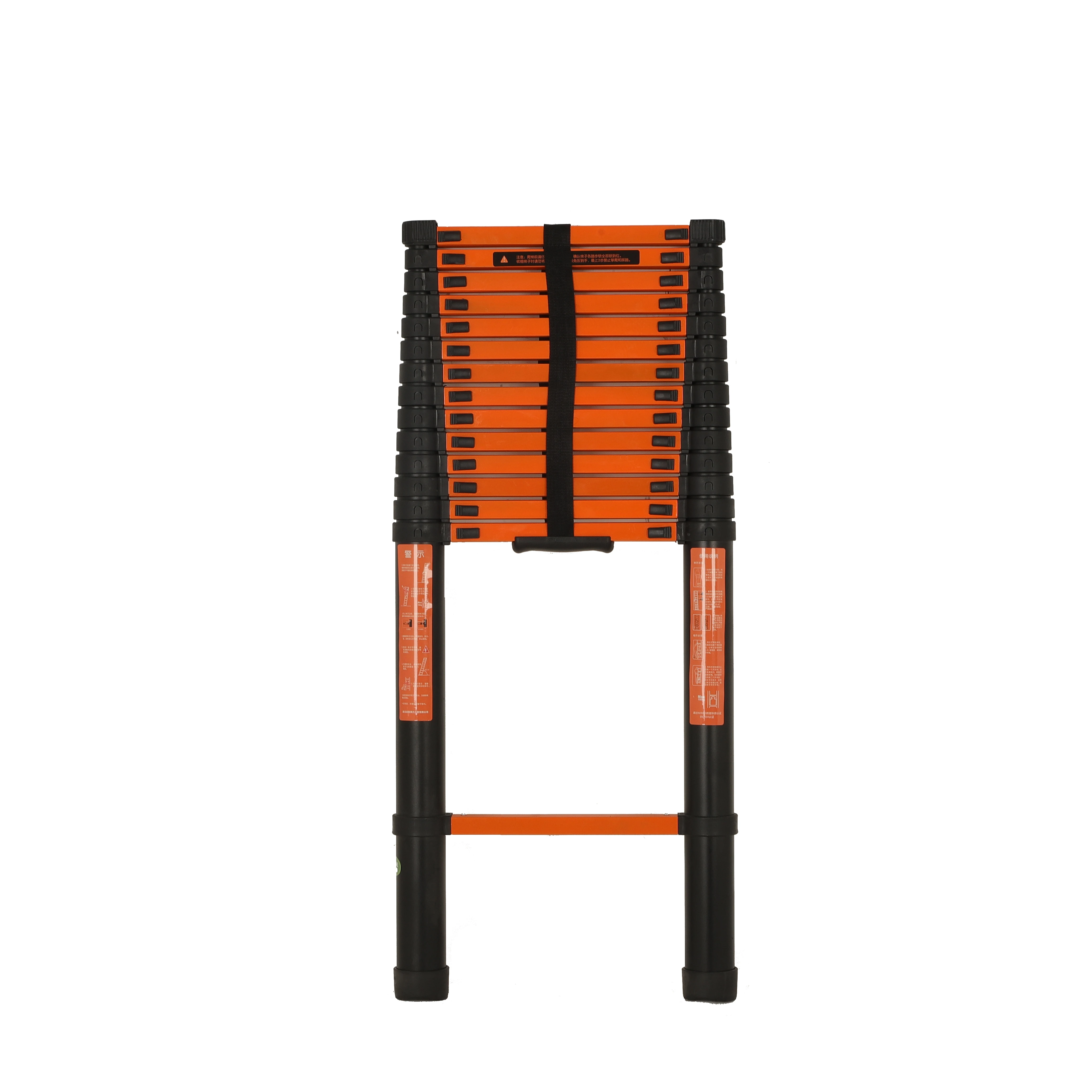 2-8M Retractable Foldable Ladder Red Black Silver Aluminum Steel Climbing Ladder