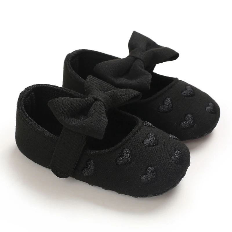 Baby Girl Embroidered Love Princess Shoes 0-1 Year First Walker Soft Sole Comfortable Spring Autumn Casual Newborn