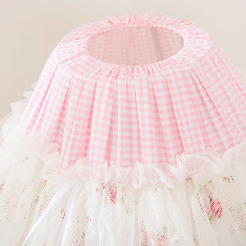 Korean Style Lace Fabric Table Lamp Led Stand Desk Lighting Fixtures for Home Wedding Decor Princess Girls Bedroom Bedside Light