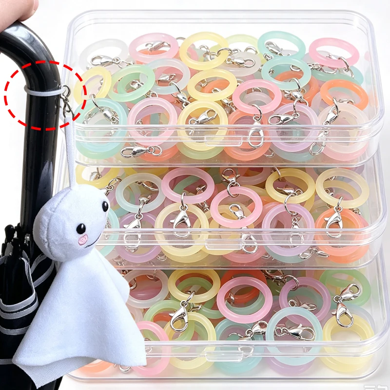 Silicone O‑Ring Lobster Clasp Keychain DIY Charms Keychain Bag Items Classification Pendant Handmade Key Chain Making Supplies