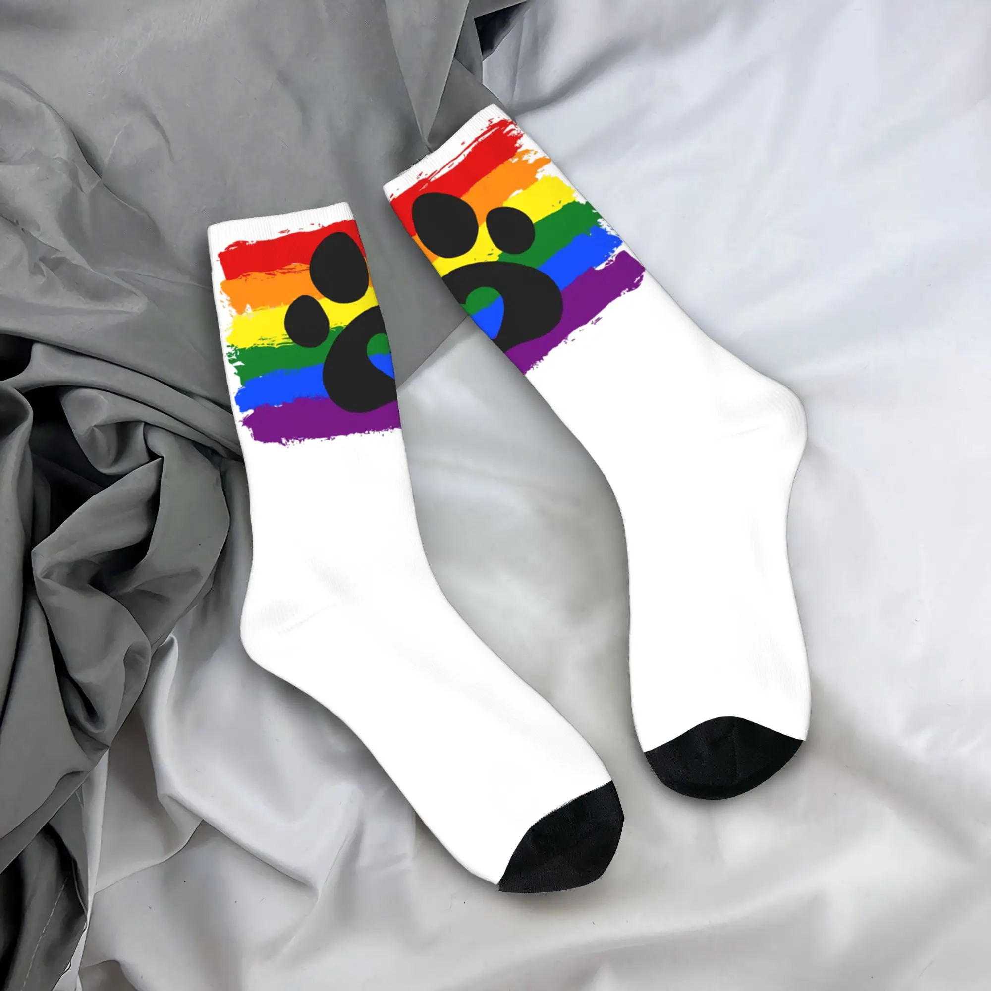 

Dog Paw Print Socks Funny Stockings Unisex Men Soft Breathable Running Sports Socks Winter Graphic Anti Bacterial Socks