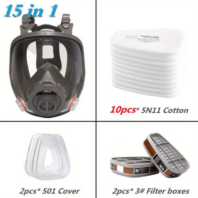 3 Interface 6800 Masker Combinatie 6001/Sjl Filter Met 5n11 Filter Katoen/501 Filter Gasmasker