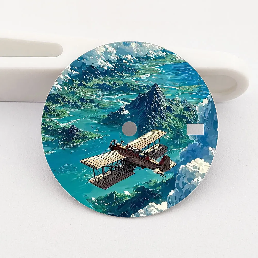 28.5mm Childhood Dreams Series NH35 Dial Creative Color-Printed Series Dial Is Suitable for NH35 36 Movement Watch Accessories