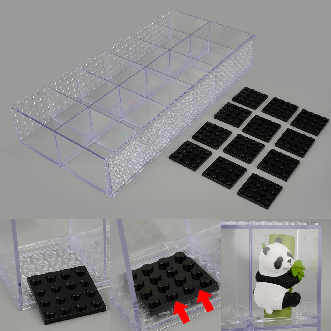 

Витрина для минифигурок, акриловая витрина для строительных блоков, штабелируемый контейнер для хранения минифигурок, футляр для хранения минифигурок для влюбленных