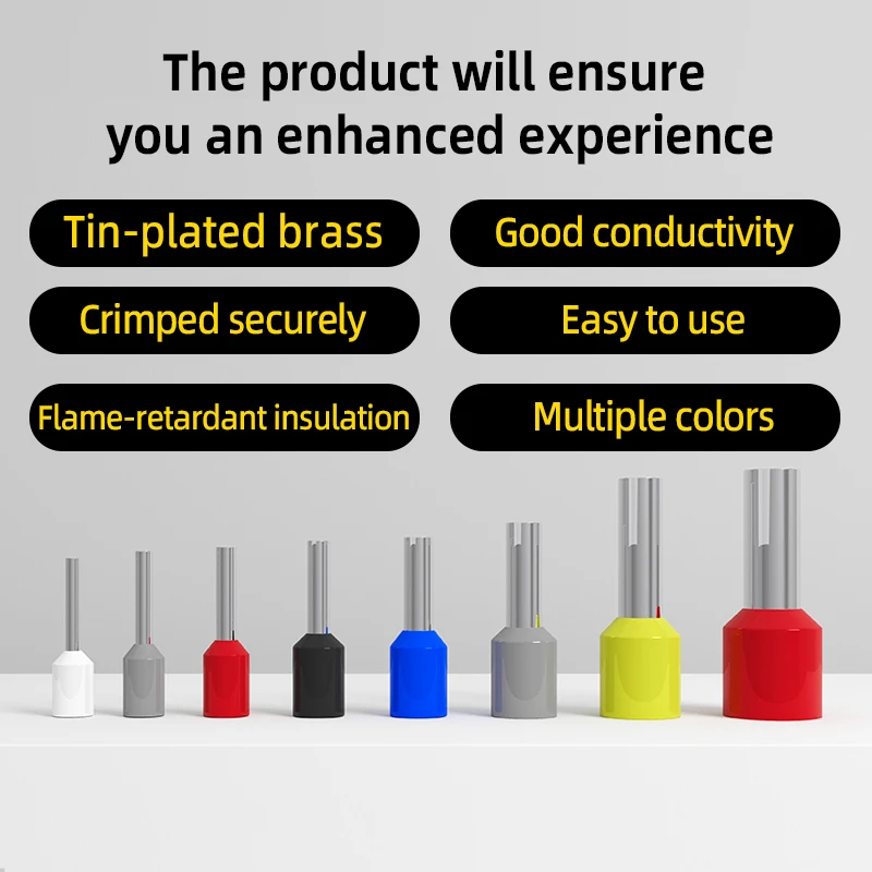 1200pcs E0508/E7508/E1008 VE Wire Connectors Kit Cable Terminals Ferrules Tubular Crimp Terminals Electrical Connectors