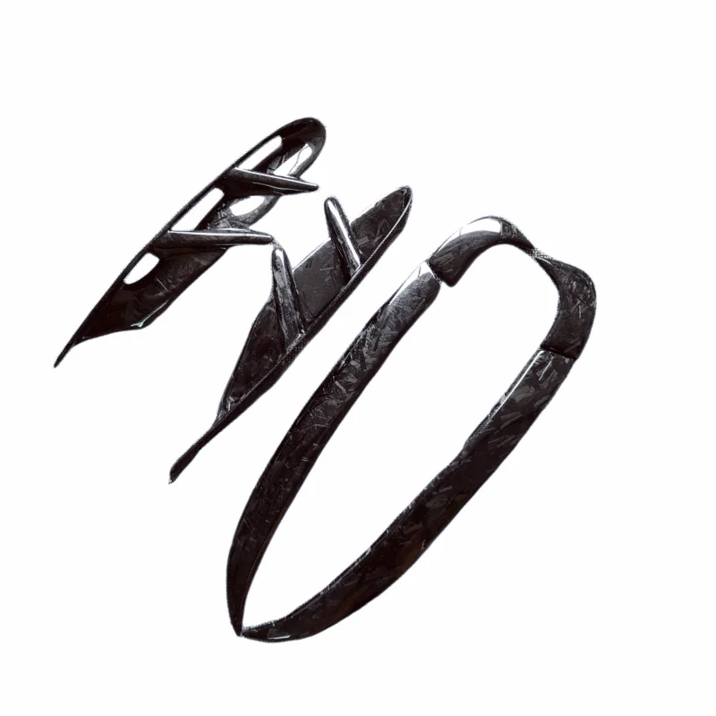 

Forged carbon fiber M-style front bumper wind blade 6-piece set for Porsche Taycan body kit front bumper edge rear diffuser