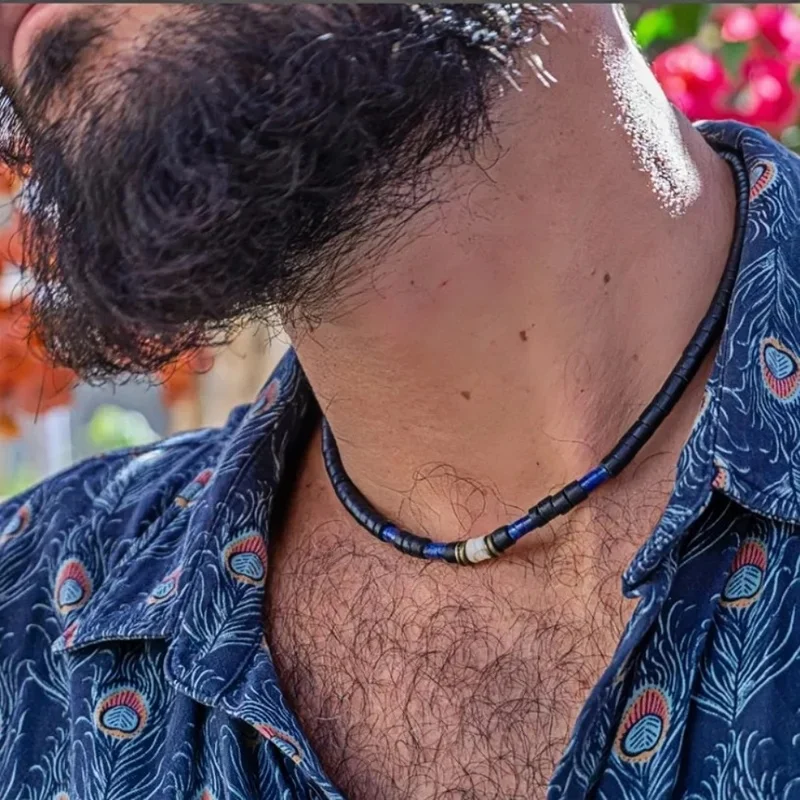 Bohemian Men Handmade Wood Beads Necklace Hip Hop Retro Splicing Jewelry Trendy Party Accessories Drop shipping