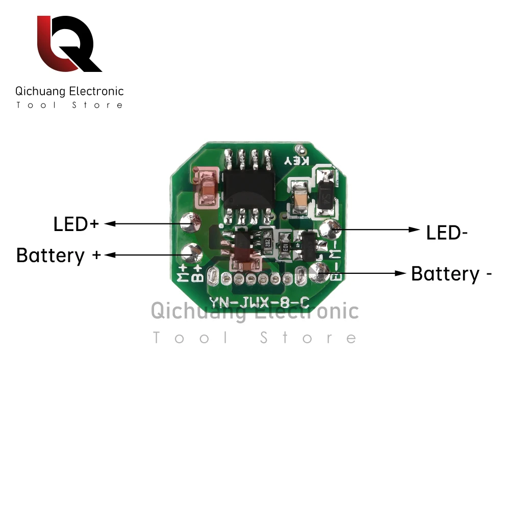 2Pcs Flashlight Driver Board DIY Circuit Board Type-C Charging Port Integrated Charging Discharging Module