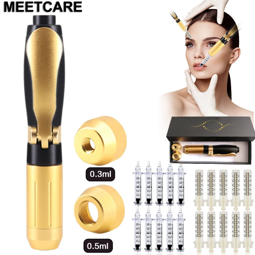 

2in 1 Hyaluron Pen with 0.3ml 0.5ml Ampoule Head Hyaluronic Acid Pen for Anti Wrinkle Lip Lifting Beauty Skin Care Tool