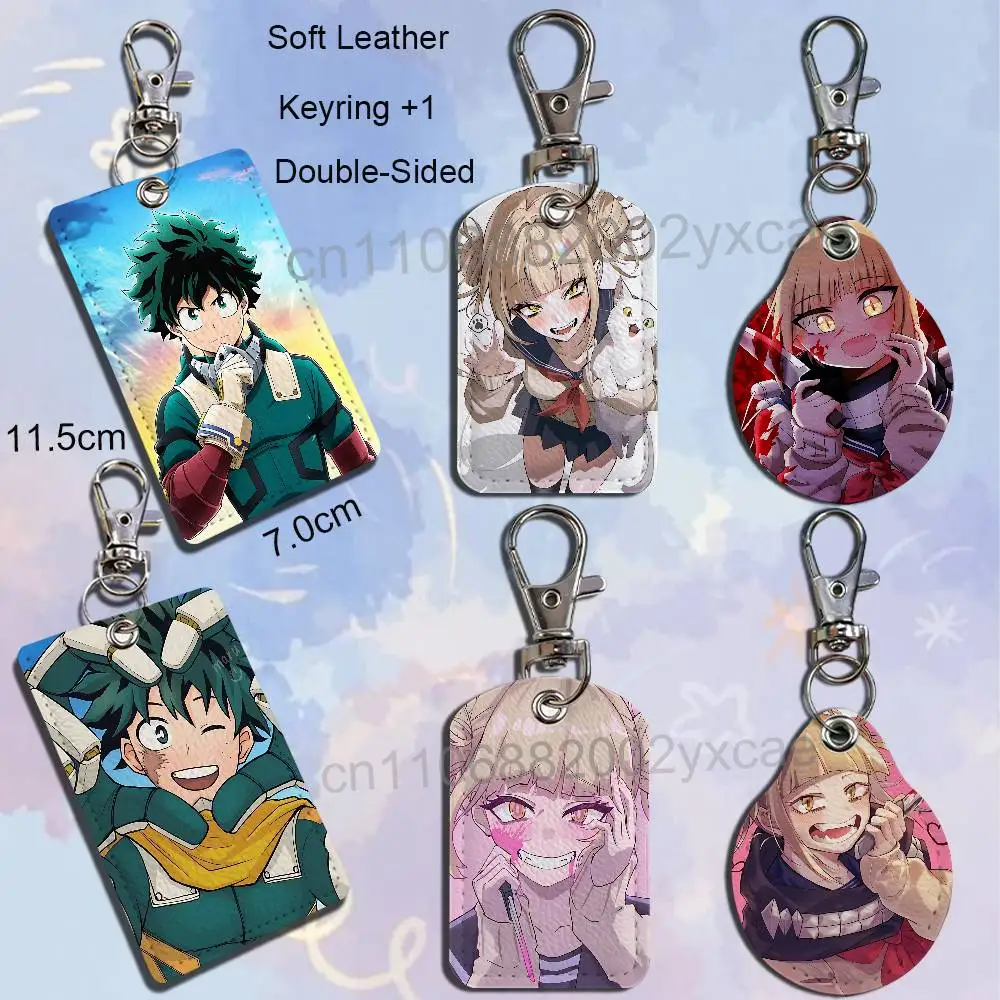 Curly hair Himiko Toga Izuku Midoriya Keychain Holder Suitable For Subway Bank Card Bus Card Case Badge Holder Wallet Card
