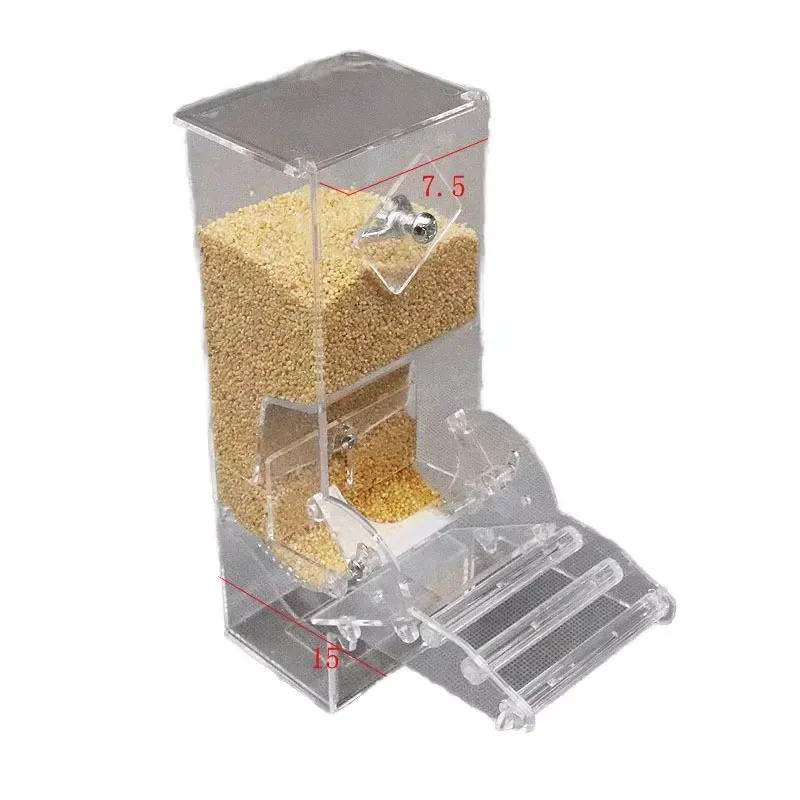 for Splash-proof Eco-friendly Round Plastic Bird Feeder for Sparrows Parrots Budgerigars Cage Mounted Food Dispenser No