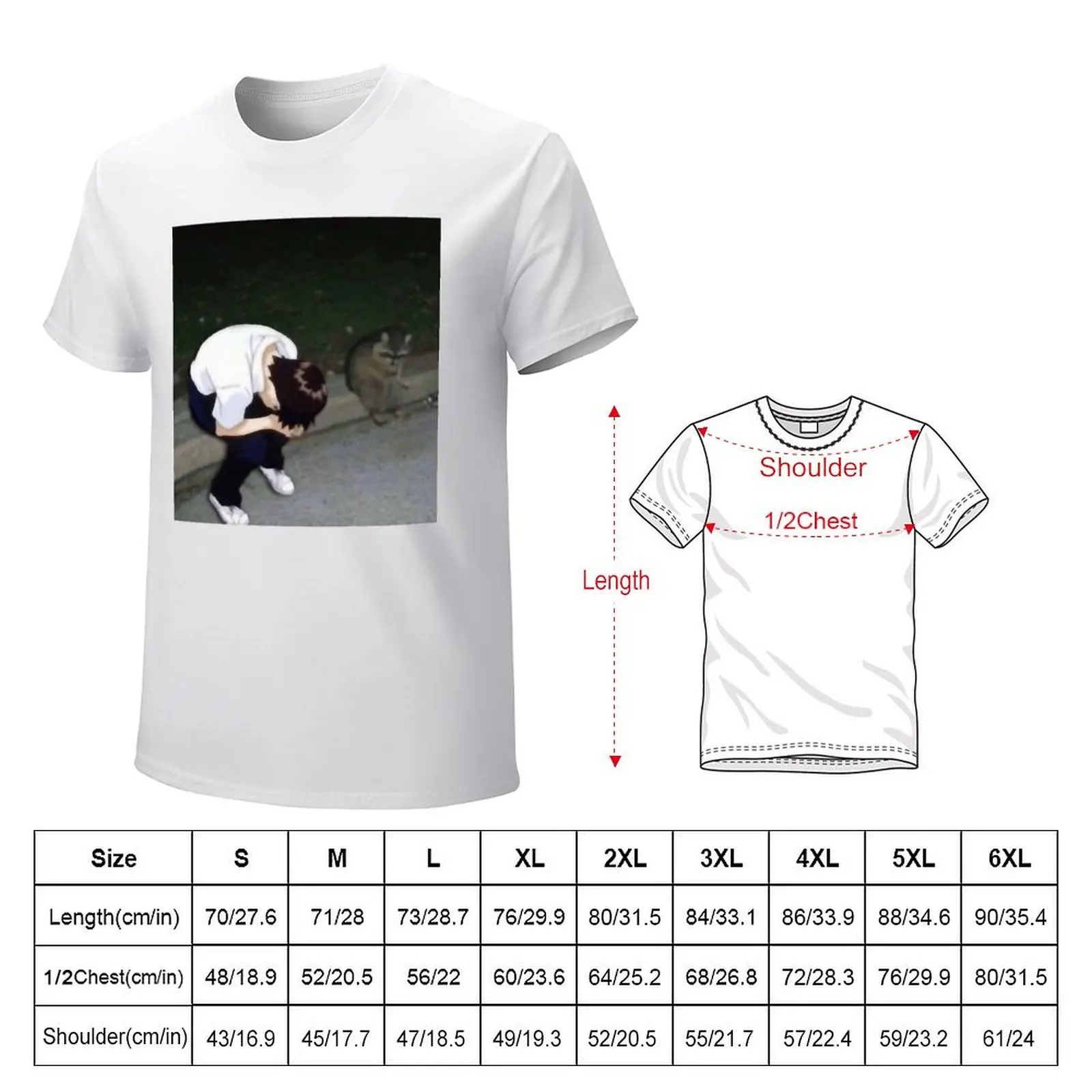 Shinji-chilling-with-raccoon--Classic T-Shirt hippie clothes graphics plus sizes men graphic t shirts