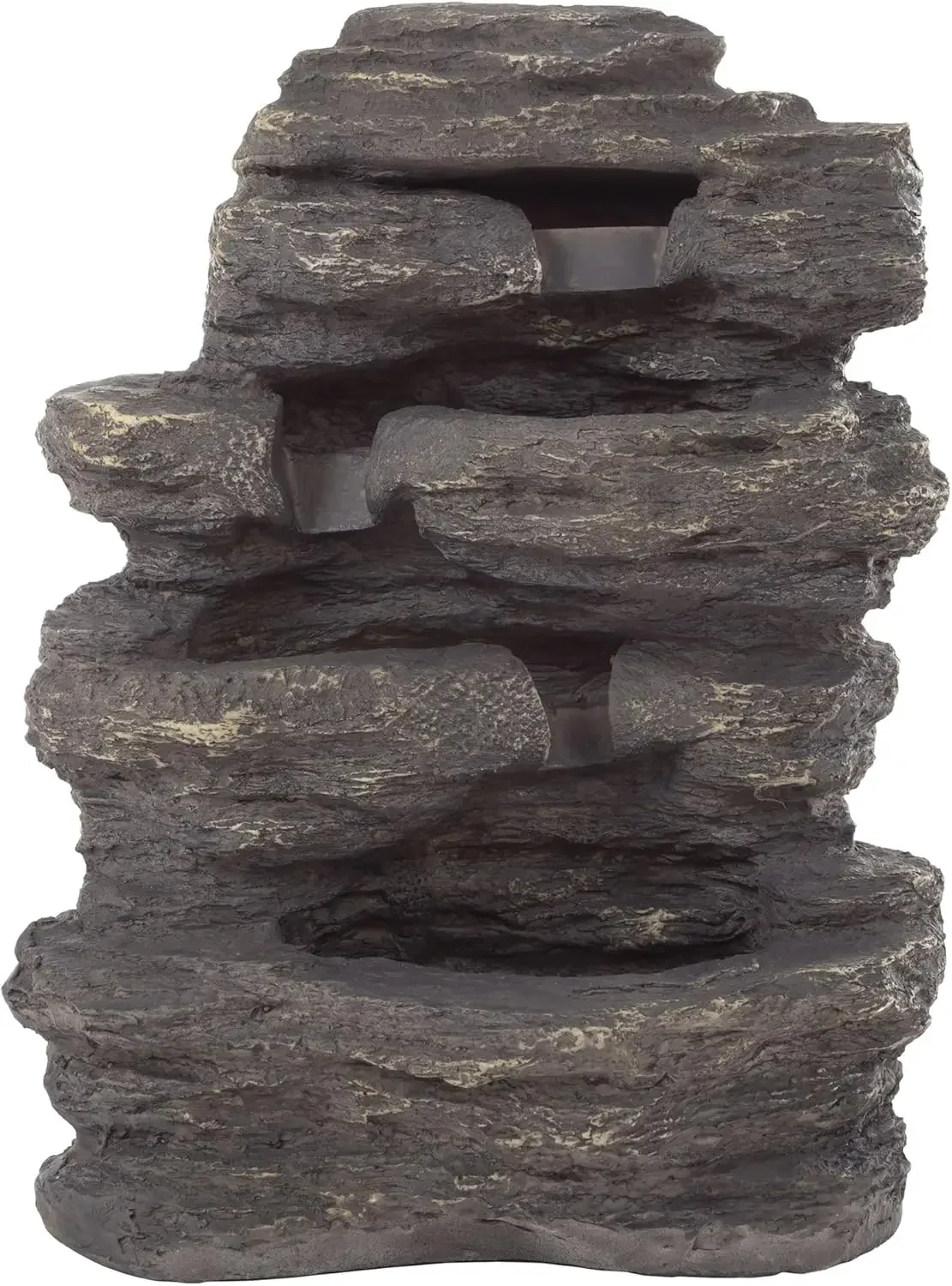 Outdoor Water Fountain With Cascading Waterfall, Natural Looking Stone and Soothing Sound