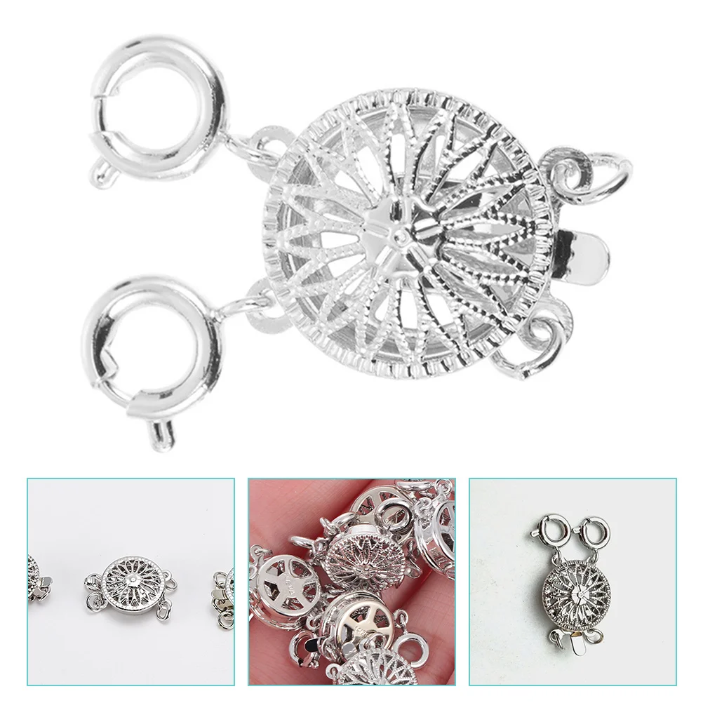 2 шт., металлическая пряжка, жемчужный браслет, застежка золотого тона, ожерелье, многослойные ювелирные застежки, разъемы с замком, аксессуары «сделай сам»