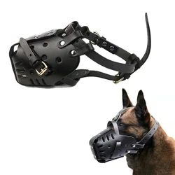 Leather Pet Dog Basket Muzzles German Shepherd Doberman Dog Training Defense Masks Anti Bite Dog Mouth Cage for Small/Large Dogs