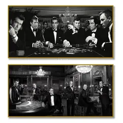 Spy Film Classic Poker Canvas Art James Bond Movie Poster Living Room Bedroom Home Decor