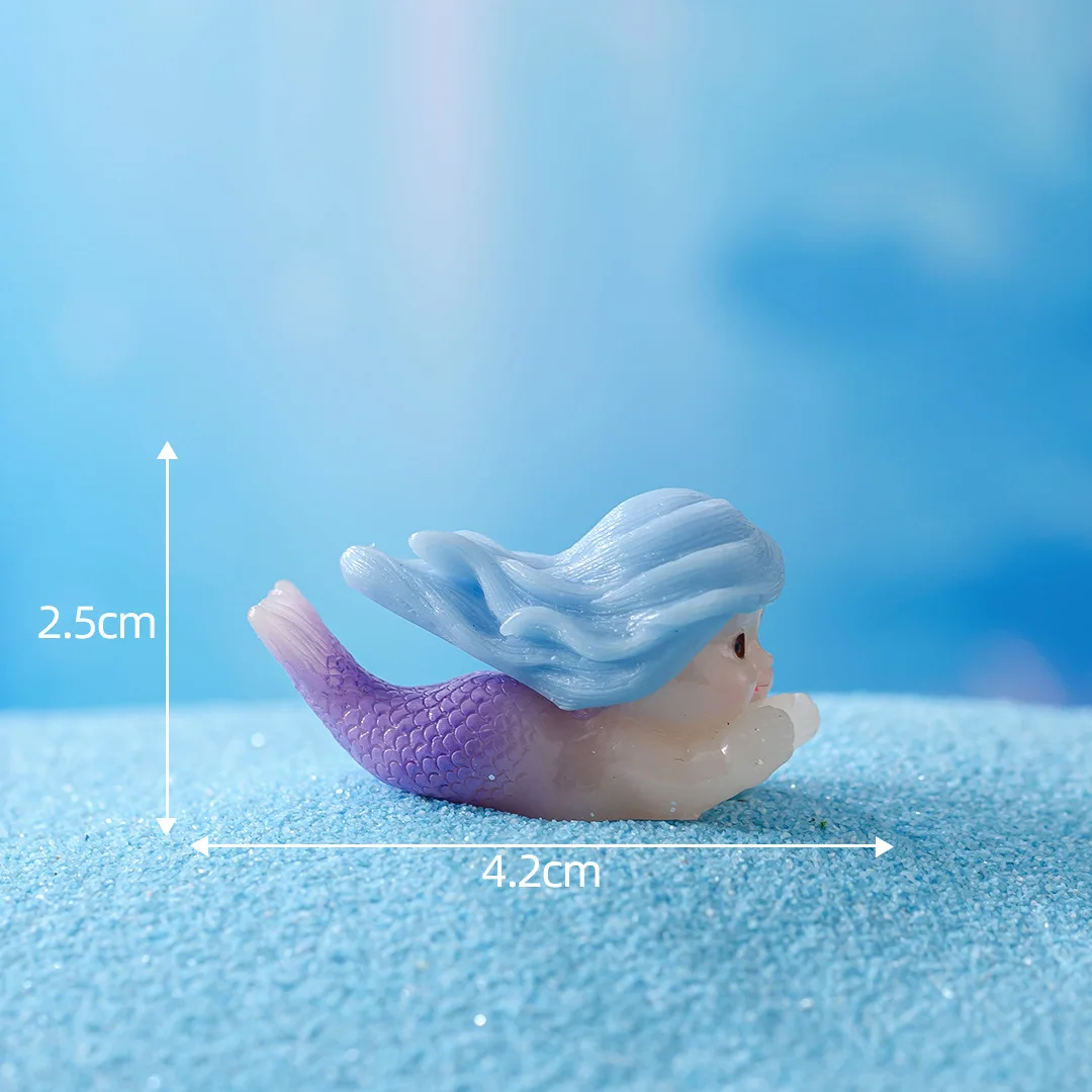 Miniatures Cute Simulation Coral Mermaid Micro Landscape Ornaments For Aquarium Decorations Fish Tank Accessories Home Decor