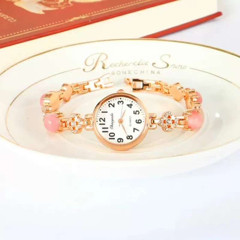 Girls woman ladies fashion luxury cat eye rhinestone bracelet watches women gold Jewelry charms pandora bracelets mother gifts