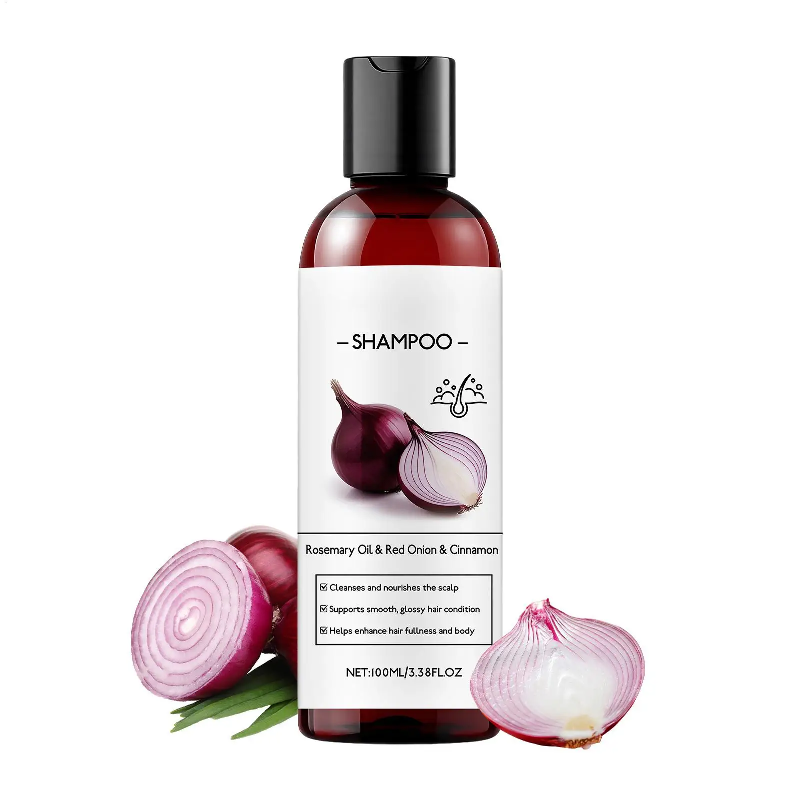 100ml Fast Hair Growth Rosemary Onion Shampoo Gentle Cleansing Nourish Scalp Refreshing Shampoo Oil Control Nourish Hair Care view 6