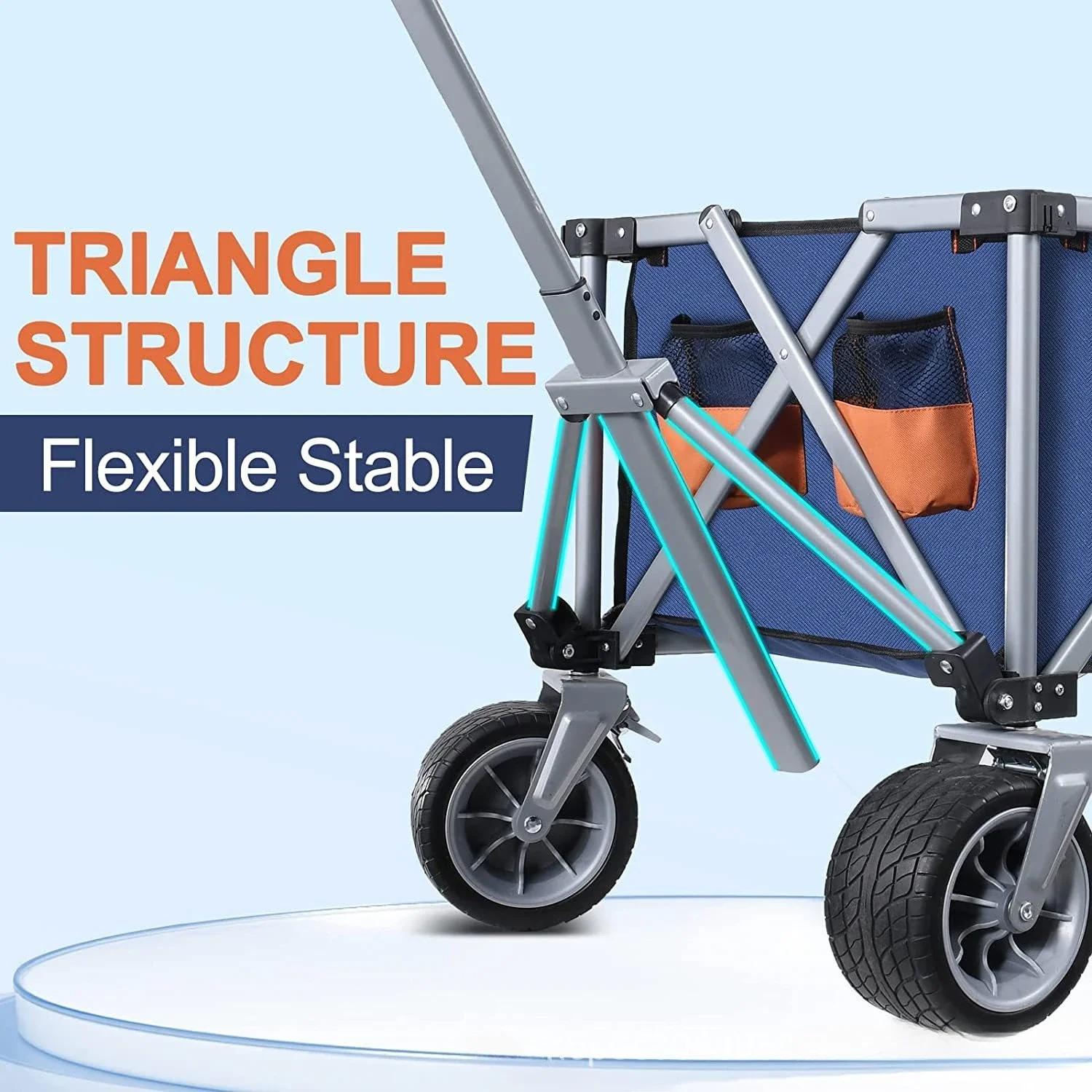 Camping cart Foldable outdoor trolley First push camping cart Picnic camp small trailer trolley
