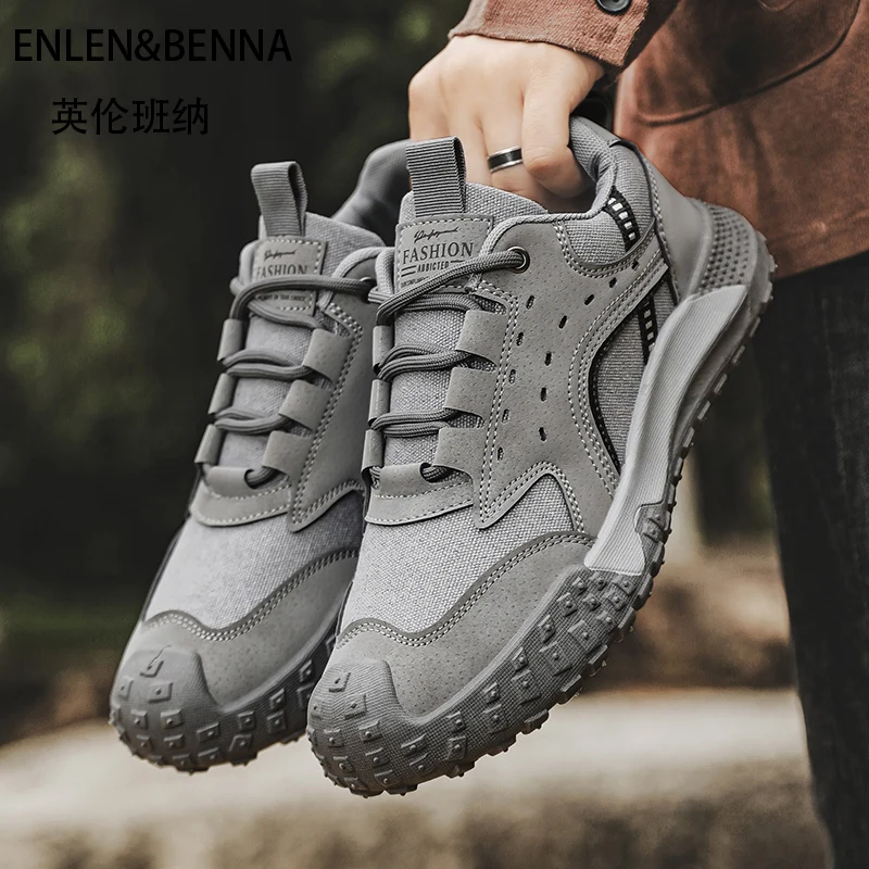 الخريف عارضة أحذية للرجال الرياضة في الهواء الطلق تشغيل موضة جديدة تنوعا الدانتيل يصل خفيفة الوزن تنفس عدم الانزلاق أحذية رياضية