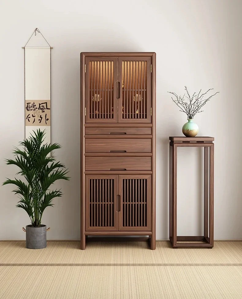 Black walnut simple Buddha shrine Shentai home worship Buddha Tai Guanyin Buddha cabinet
