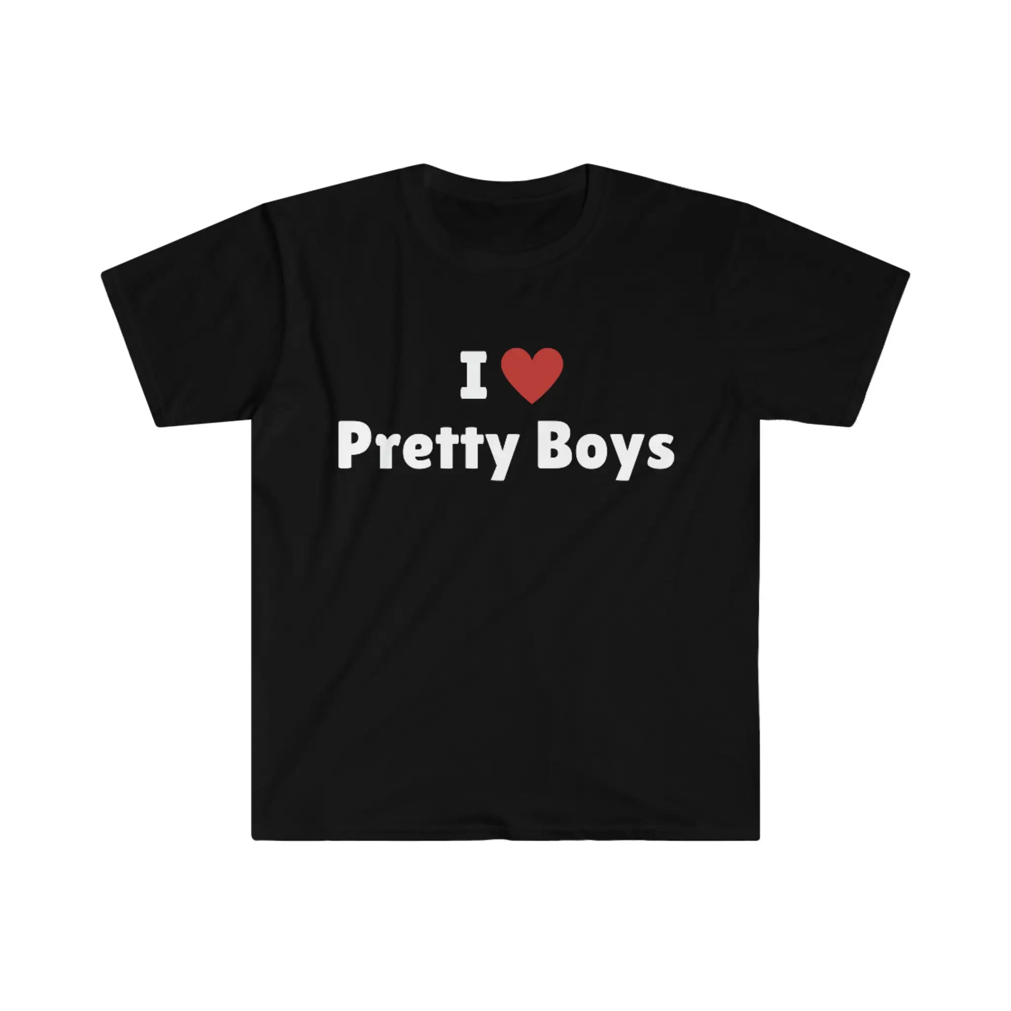 I Love Pretty Boys T Shirt Heart