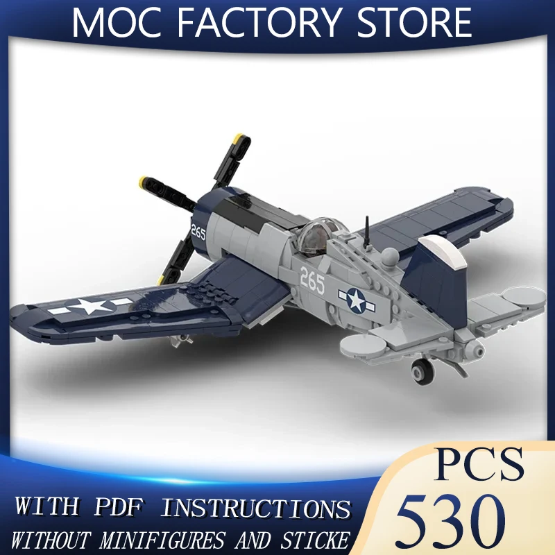 

Военная модель F4U Corsair Recon Fighter Moc, строительные кирпичи, технологические модульные блоки, подарки, игрушки для детей, наборы «сделай сам», сборка