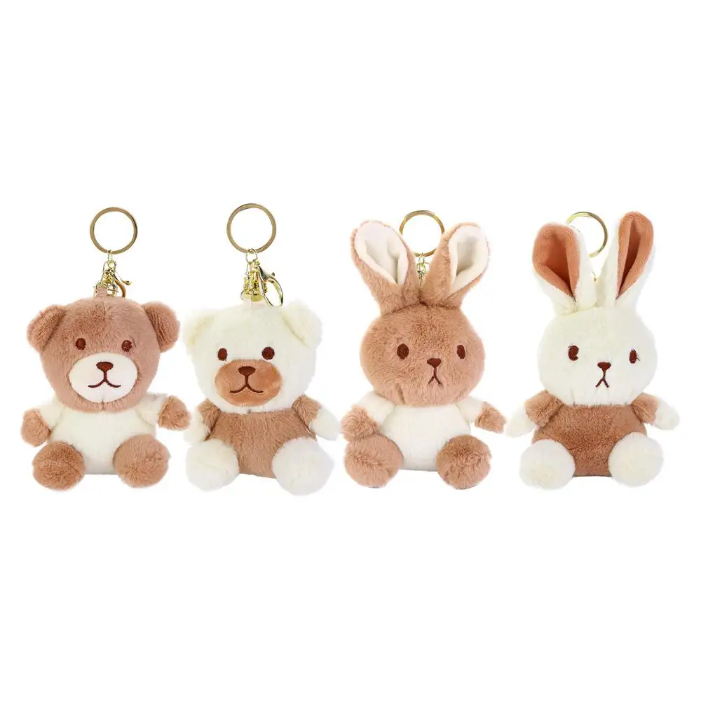 Sac ornements sac à main accessoires charme fille décoration chien lapin en peluche lapin porte-clés en peluche pendentif en peluche chien porte-clés en peluche poupée