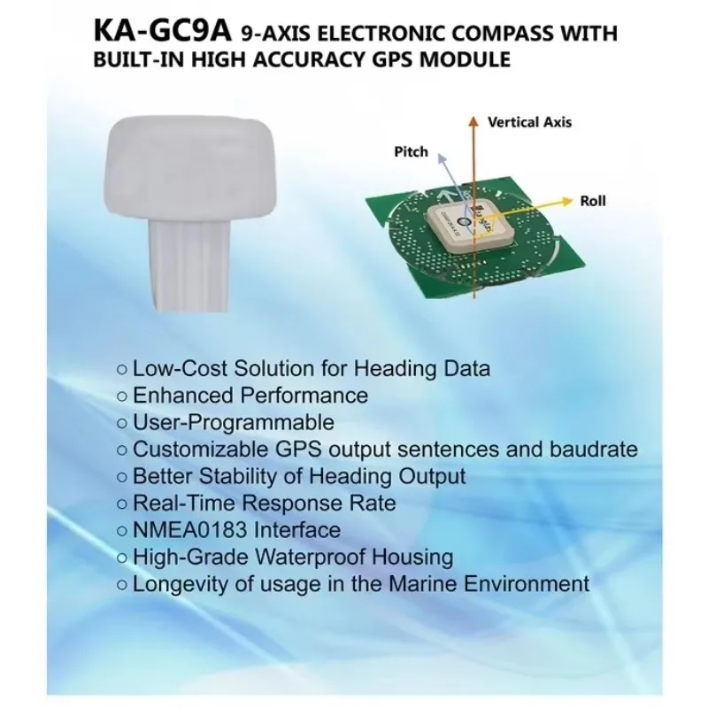 9-Axis Electronic Compass with Built-in High Accuracy GPS Module KA-GC9A 2025