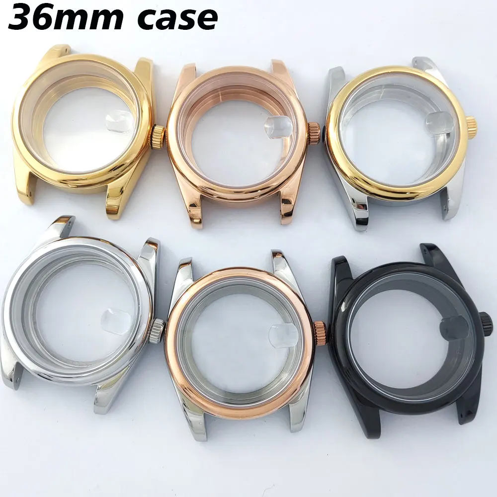 Custodia per orologio NH35 36MM/39MM Cassa in vetro zaffiro, adatta per accessori per orologi con movimento NH34 NH35 NH36