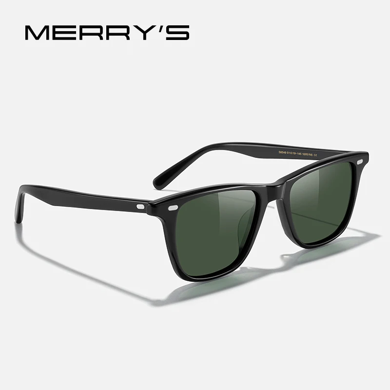 

MERRYS DESIGN Retro Men Acetate Polarized Sunglasses Women Vintage Square Luxury Trending Sunglasses UV400 Protection S8549