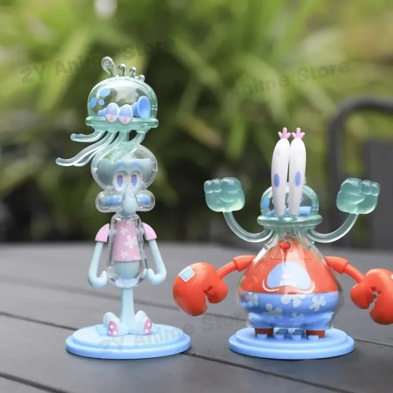 SpongeBob SquarePants Jumping Jellyfish Series Mysterious Blind Box Figure Car Desktop Ornaments Surprise Box Holiday Gift