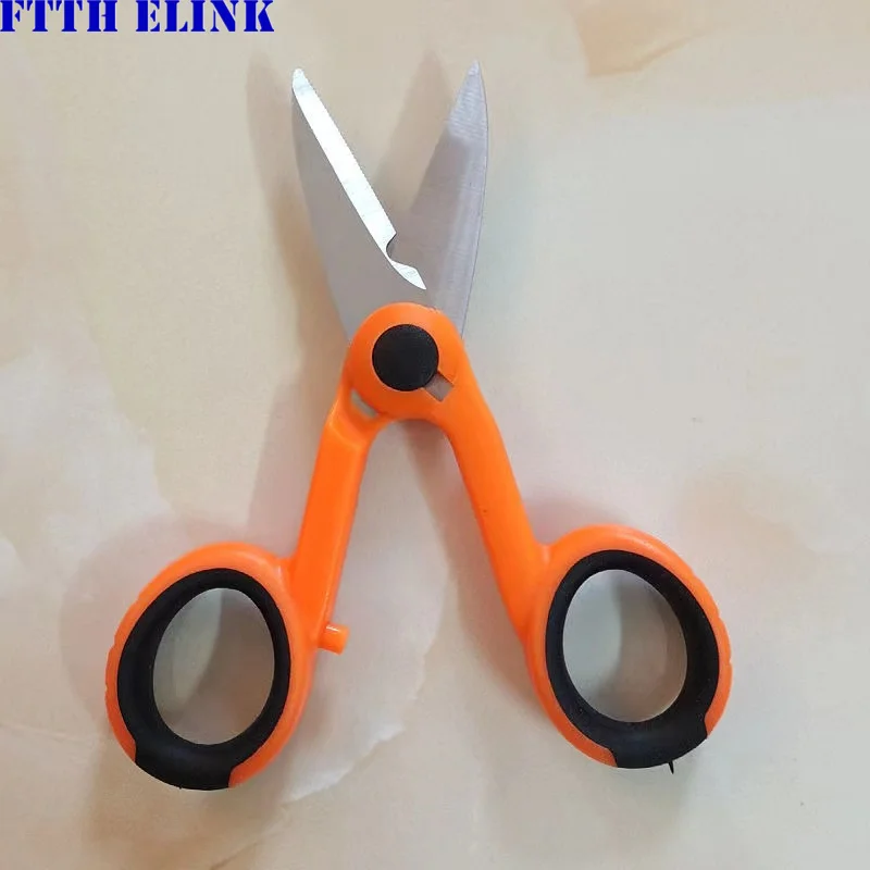Stainless Steel Kevlar Scissors, Professional Optical Fiber Tools for Pigtail, Jumper Scissors, FTTH Stripper
