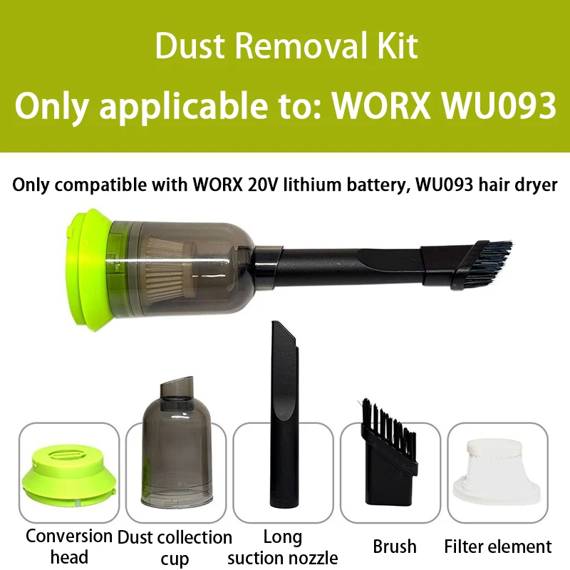 WU093/094 Vacuum Cleaner Accessories Set for WORX Handheld Vacuum Cleaner Nozzle Dust Collection Box Electric Tools Accessories