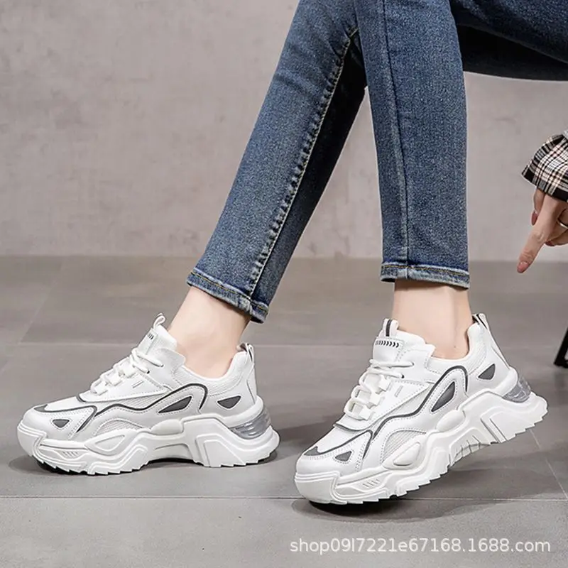 Net red daddy shoes female spring and autumn fashion net surface casual shoes light platform student trend sports shoes