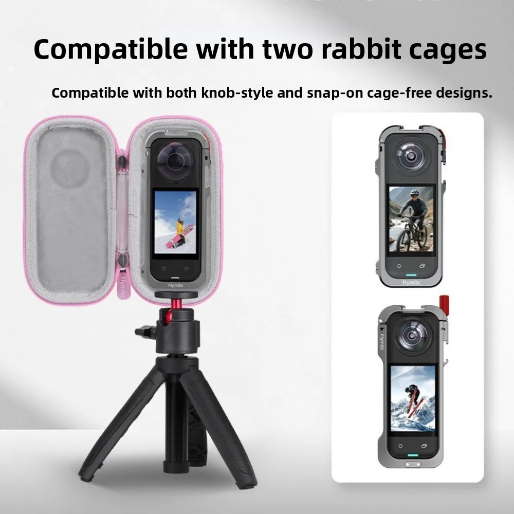 PU Travel Case Shockproof Structure Quick-Access Zipper Closure Camera Storage Bag Anti-drop Protective Case for Insta360 X5