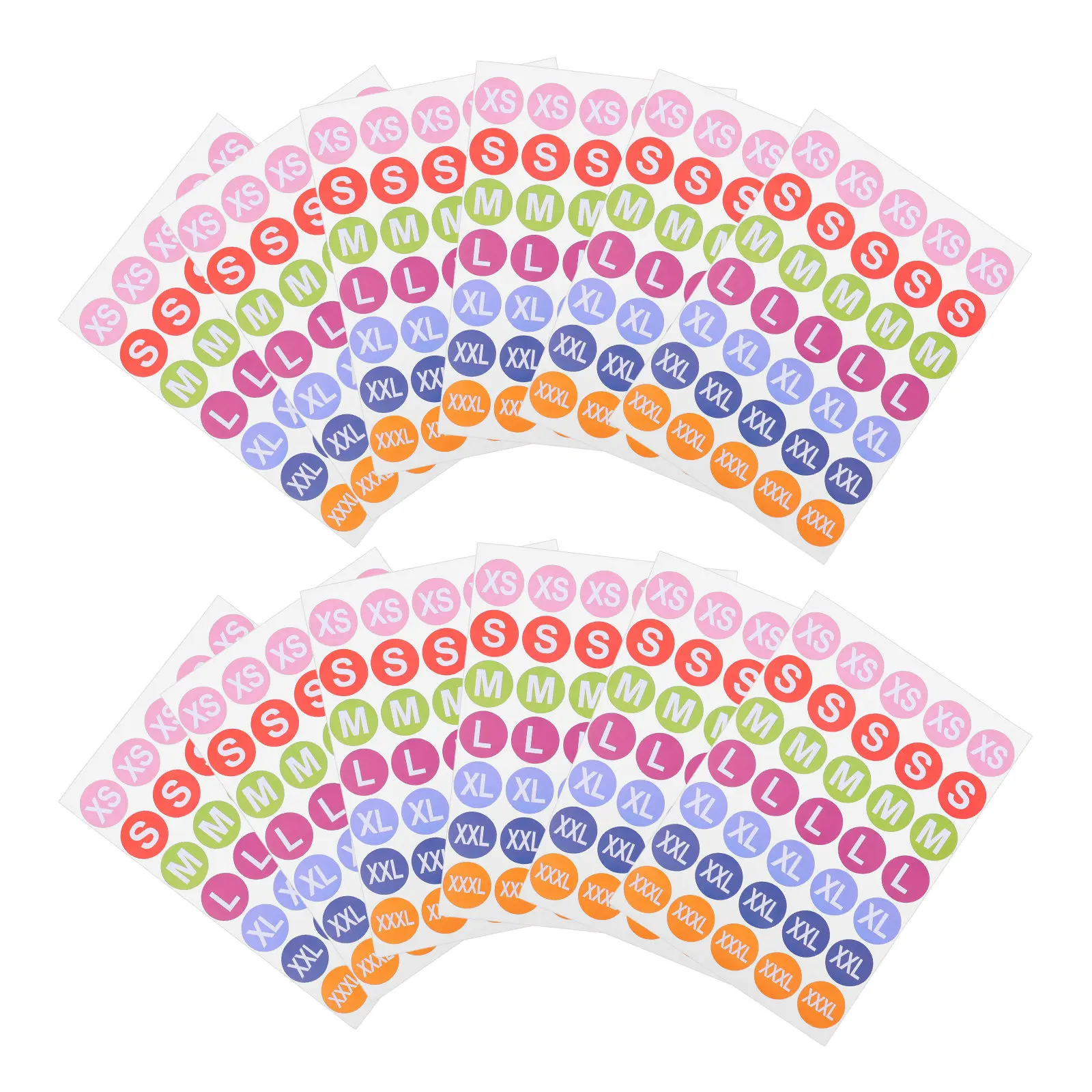 

25 листов самоклеящихся этикеток для размеров одежды, многоразовые, универсальные, для футболок, головных уборов, обуви, прозрачные, легко читаемые