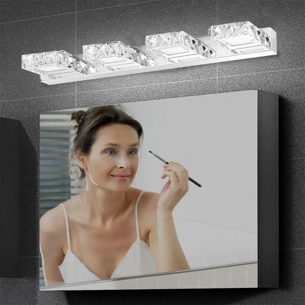 

Bathroom Lighting Fixtures Over Mirror Led Modern Crystal Mirror Light Bathroom Wall-Mount Lamp Fixtures 4 Vanity Light Cold