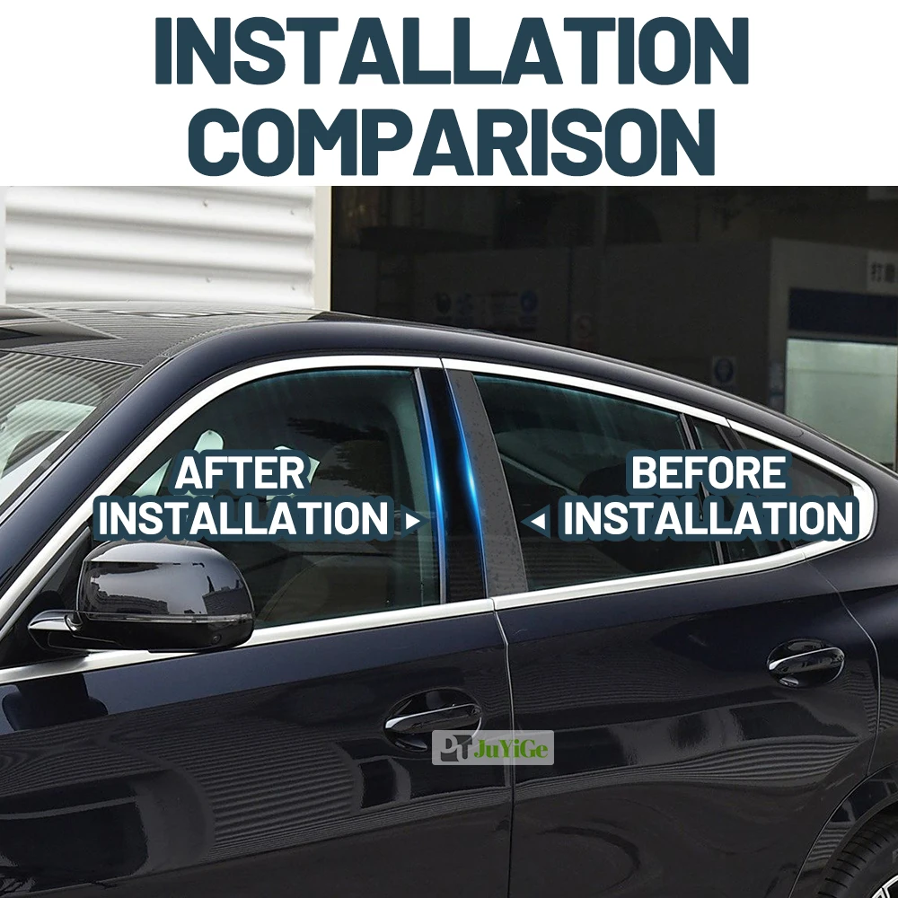Glossy Black Carbon Fiber Window Door Deal B C Pillar Post Cover Sticker For Toyota Avalon XX50 2019-2023 2020 2021 2022 view 6