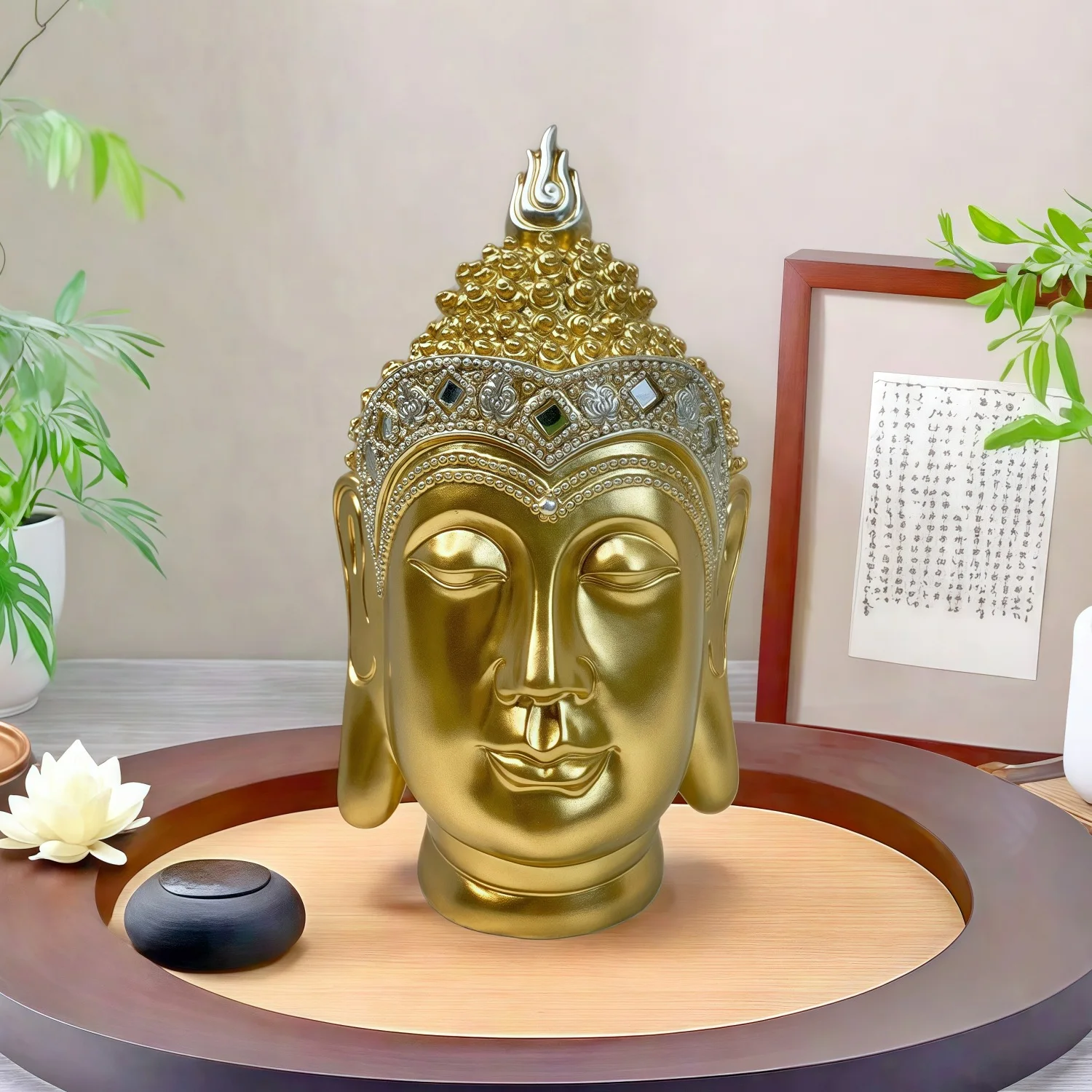 พระพุทธรูปศากยมุนี พระพุทธรูปท - Resin Art India บทวิจารณ์และราคา