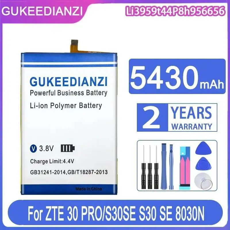 

High Compatibility 5430Mah Performance Mobile Phone Battery For Zte 30 Pro S30 SE 8030N Li3959t44p8h956656