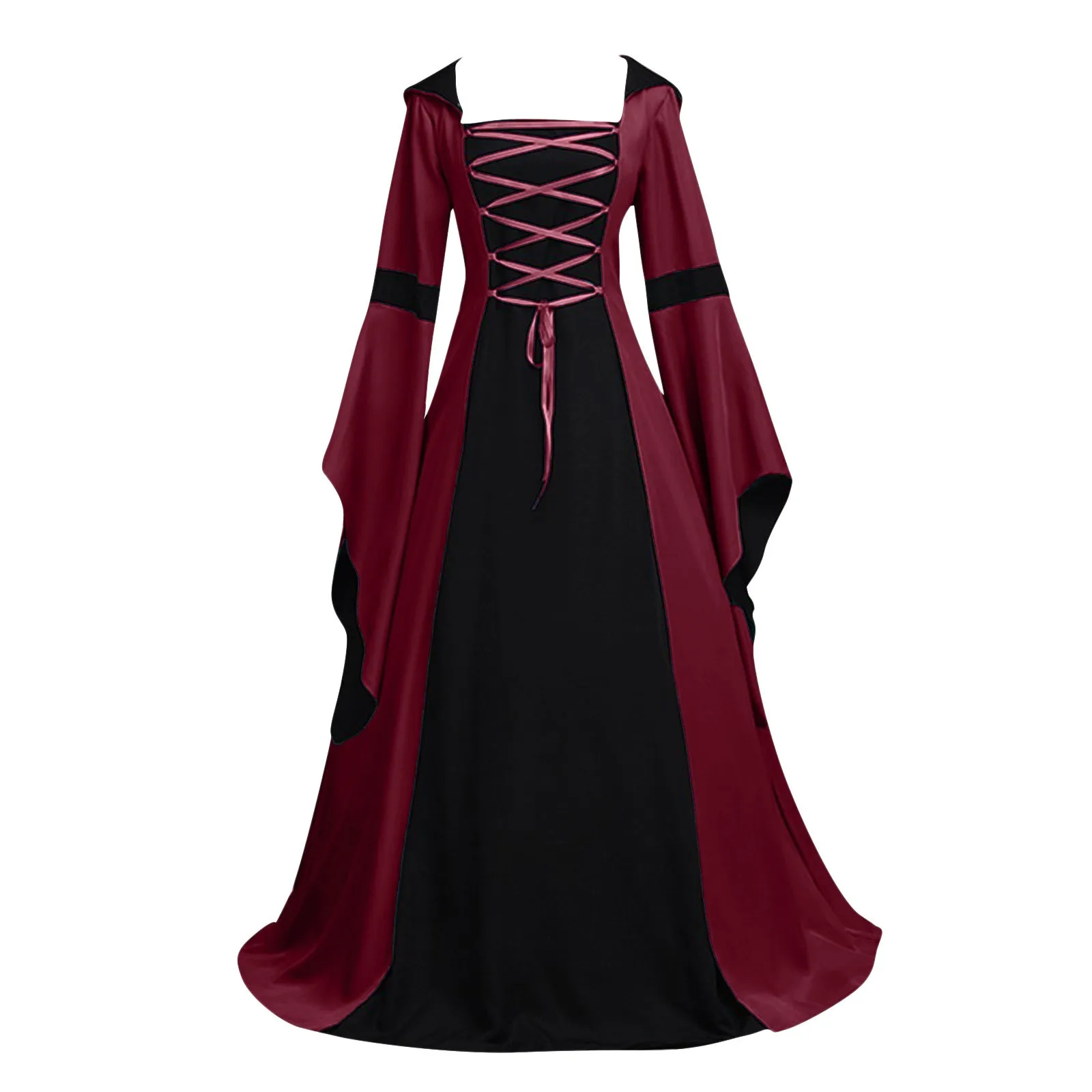

Fashion Big Swing Vintage Long Sleeve Dress Hollow Party Casual Dresses Medieval Cosplay For Women Women's Halloween Dressing
