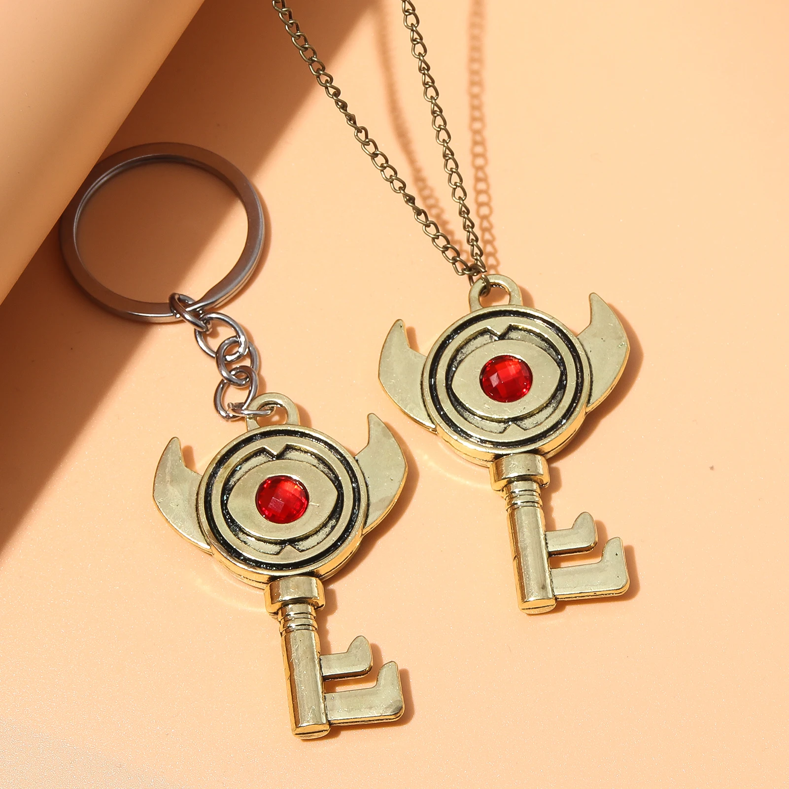 Zeldas Boss Key Keychain The Wind Waker Big Keys Evil Eye Pendant Key Chain for Women Men Jewelry Gift