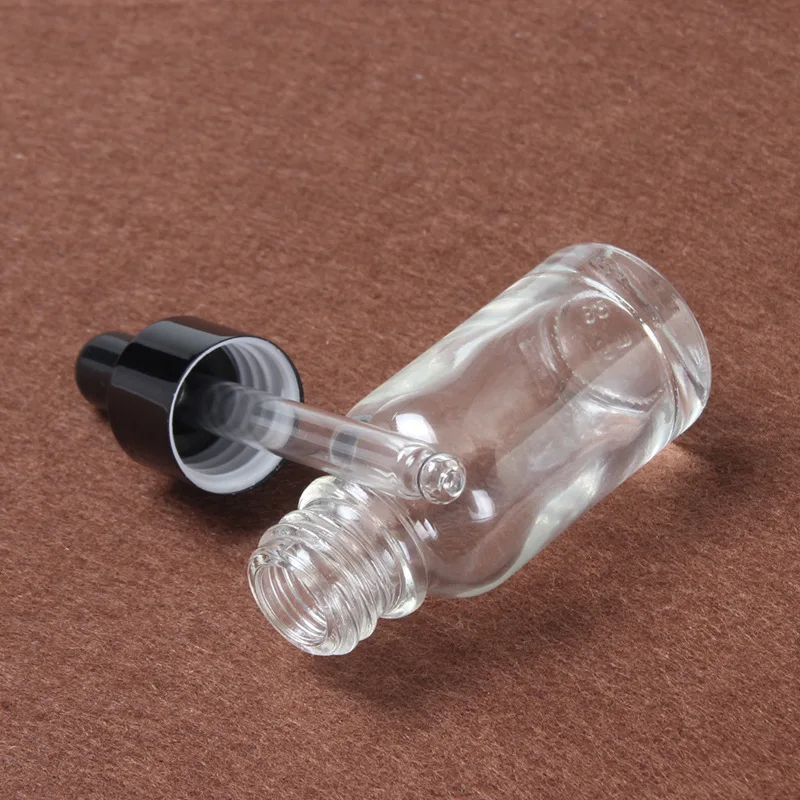 5-100ml Dropper Bottle Clear Glass Packaging Empty Cosmetic Container Aromatherapy Liquid Pipette Travel Essential Oil Bottles