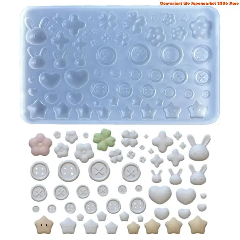 F92D Button Accessories Mold Easy to Use Silicone Mold Versatile Jewelry Making Tool