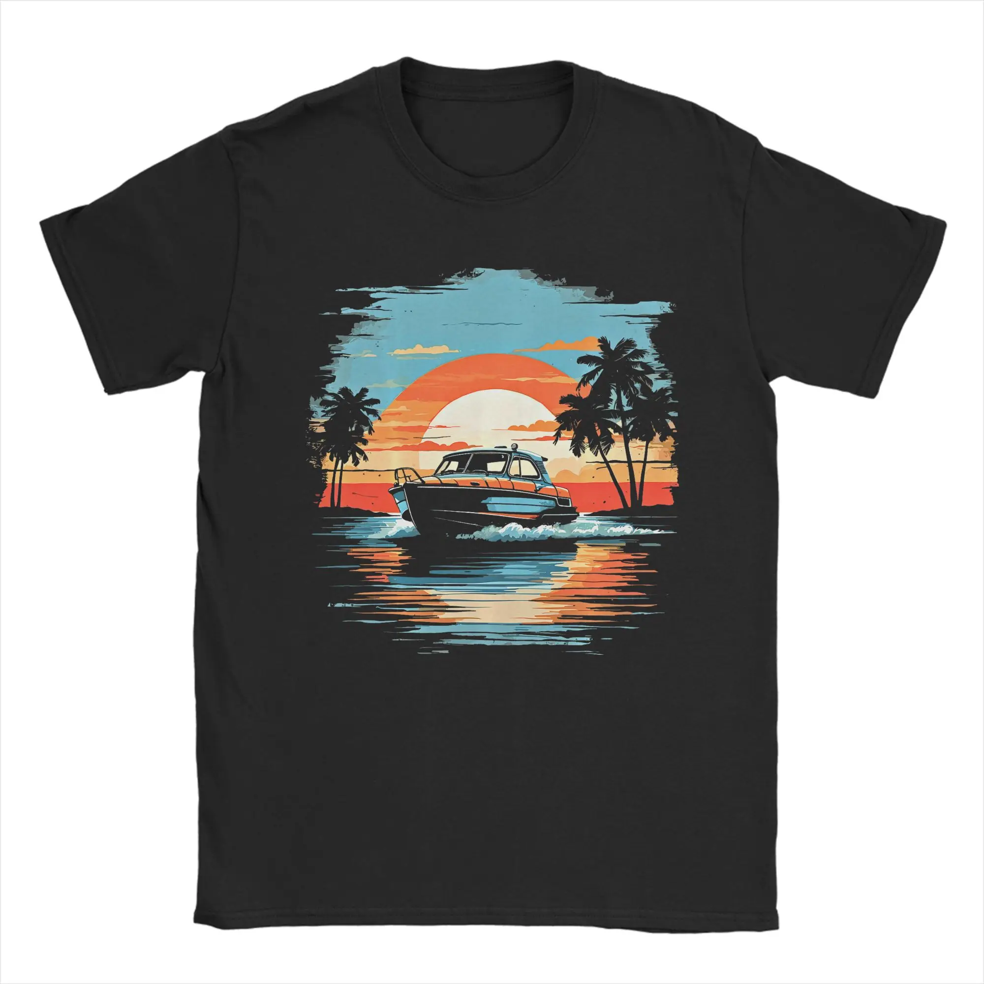Men's T Shirt Motor Boat Yacht Cruise Summer Boating T Shirts Harajuku  Summer Tee Shirt Street Style Cotton Clothing Gift Idea