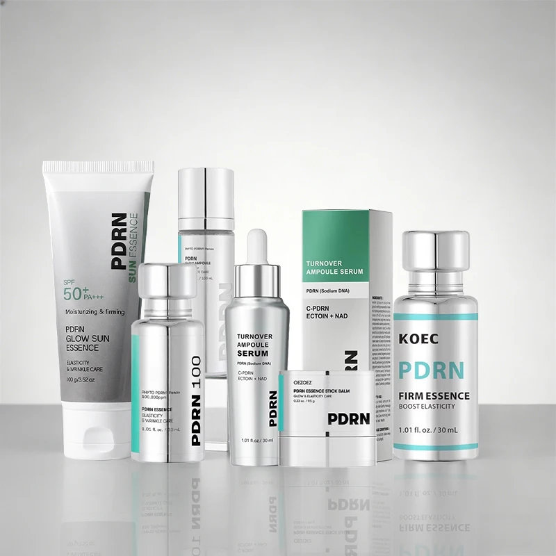 PDRN Peptide Collagen Essence Cream Set,PDRN Firming Deeply Moisturizing Skin Care Ampoule Essence,PDRN High SPF Glow Sunscreen